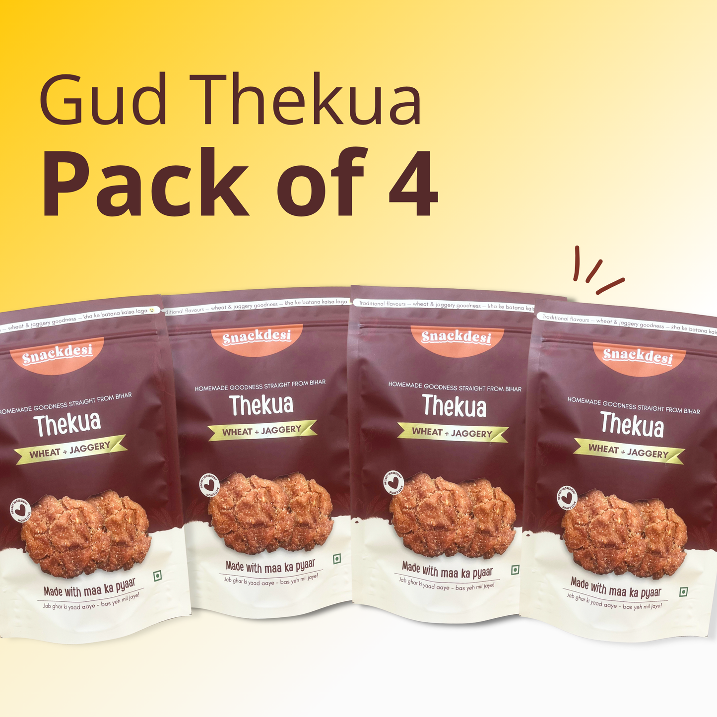 Gud Thekua - Pack of 4 (200g Each)