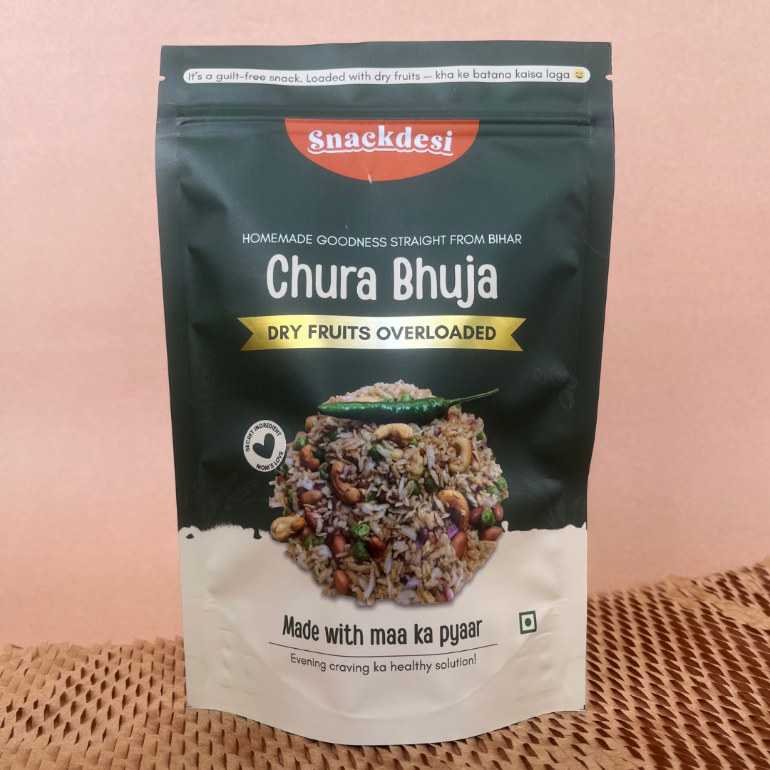 Snackdesi Roasted Chura Bhuja – Dry Fruits Overloaded (Healthy Snack)