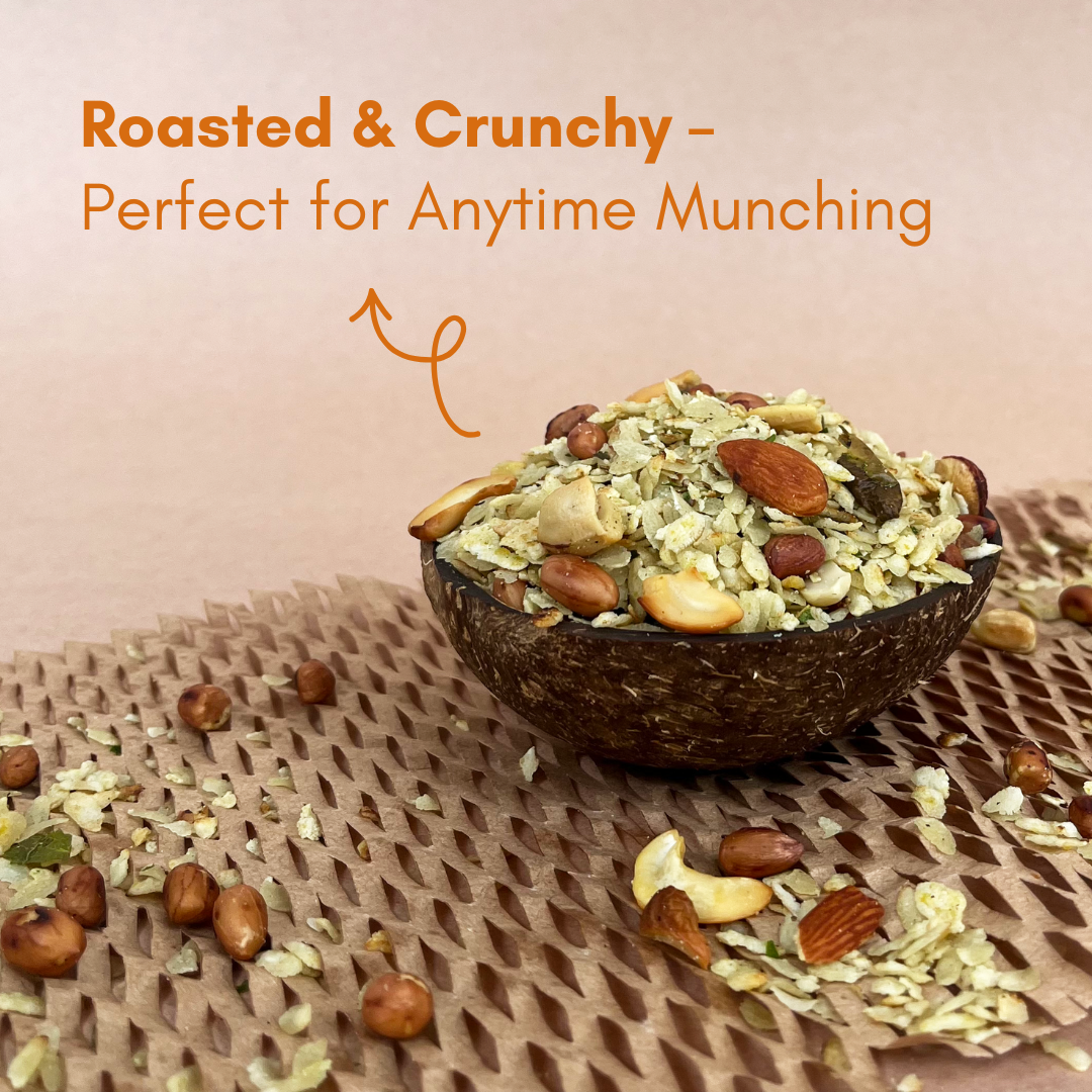 Snackdesi Roasted Chura Bhuja – Dry Fruits Overloaded (Healthy Snack)