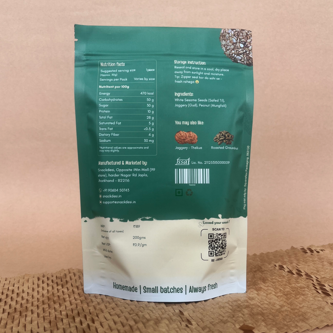 Snackdesi Til Ke Laddu – Til & Jaggery (Healthy Snack)