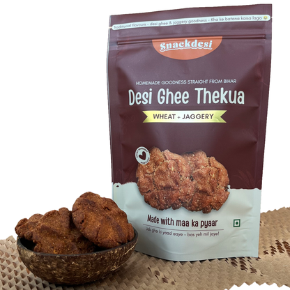 Desi Ghee Thekua – Wheat-Based, Sweetened with Jaggery, Authentic Homemade Taste