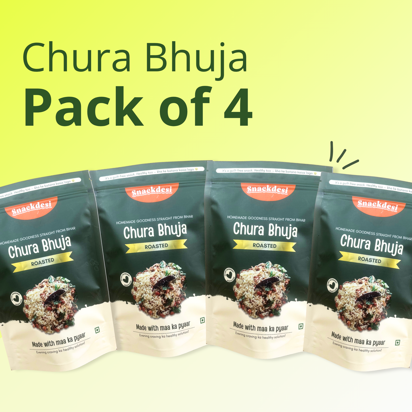 Roasted Chura Bhuja - Pack of 4 (200g Each)