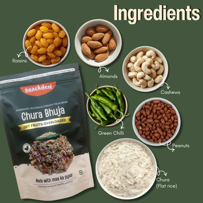 Roasted Chura Bhuja - Overloaded with Dry Fruits, Authentic Homemade Taste