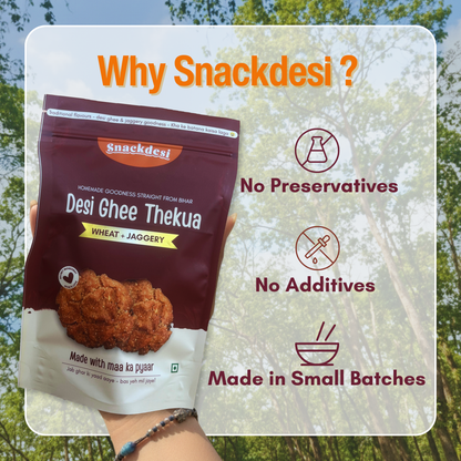 Desi Ghee Thekua – Wheat-Based, Sweetened with Jaggery, Authentic Homemade Taste