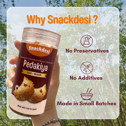 Pedakiya Filled with Suji Besan, Authentic Homemade Taste