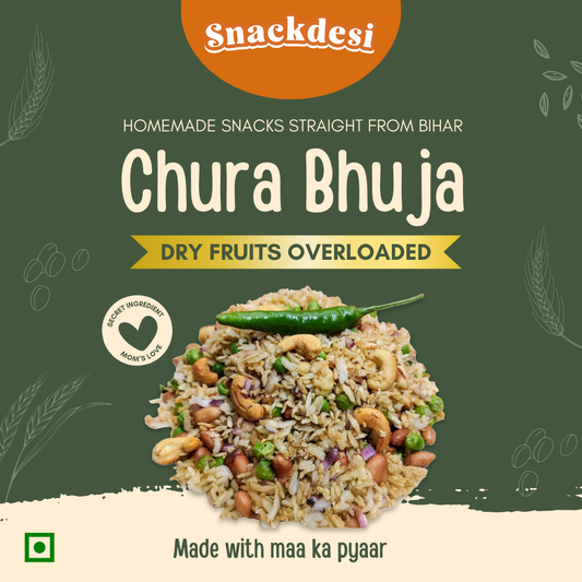 Snackdesi Roasted Chura Bhuja – Dry Fruits Overloaded (Healthy Snack)