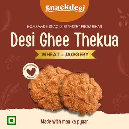 Desi Ghee Thekua – Wheat-Based, Sweetened with Jaggery, Authentic Homemade Taste