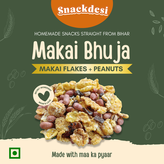 Roasted Makai Bhuja - Loaded with Makai Flakes & Peanuts, Authentic Homemade Taste