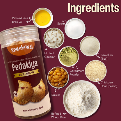 Pedakiya Filled with Suji Besan, Authentic Homemade Taste