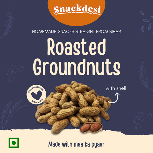 Snackdesi Roasted Groundnut – Roasted with Shell (Healthy Snack)