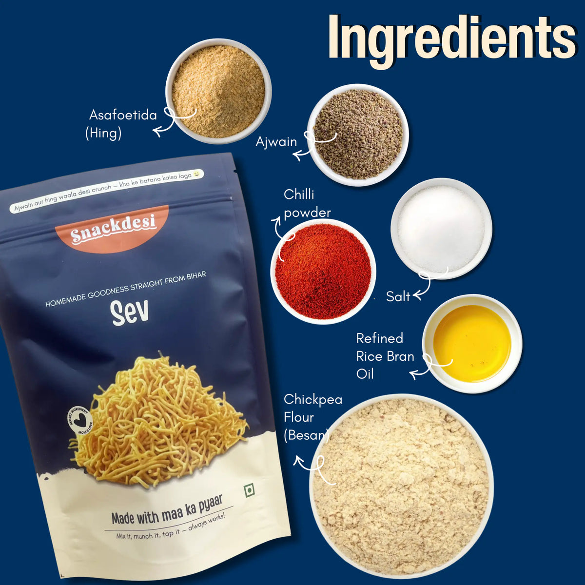 Sev - Bihari Jharua, Ajwain & Hing Wala Desi Crunch, Authentic Homemade Taste