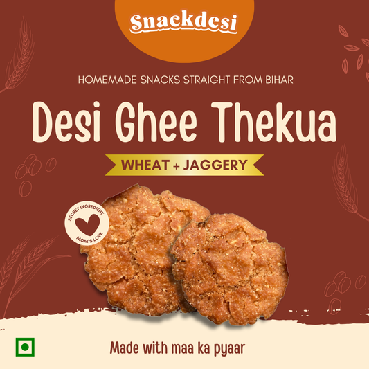 Snackdesi Desi Ghee Thekua – Wheat-Based, Sweetened with Jaggery