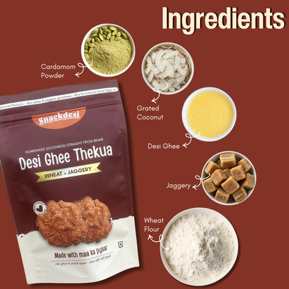 Desi Ghee Thekua – Wheat-Based, Sweetened with Jaggery, Authentic Homemade Taste
