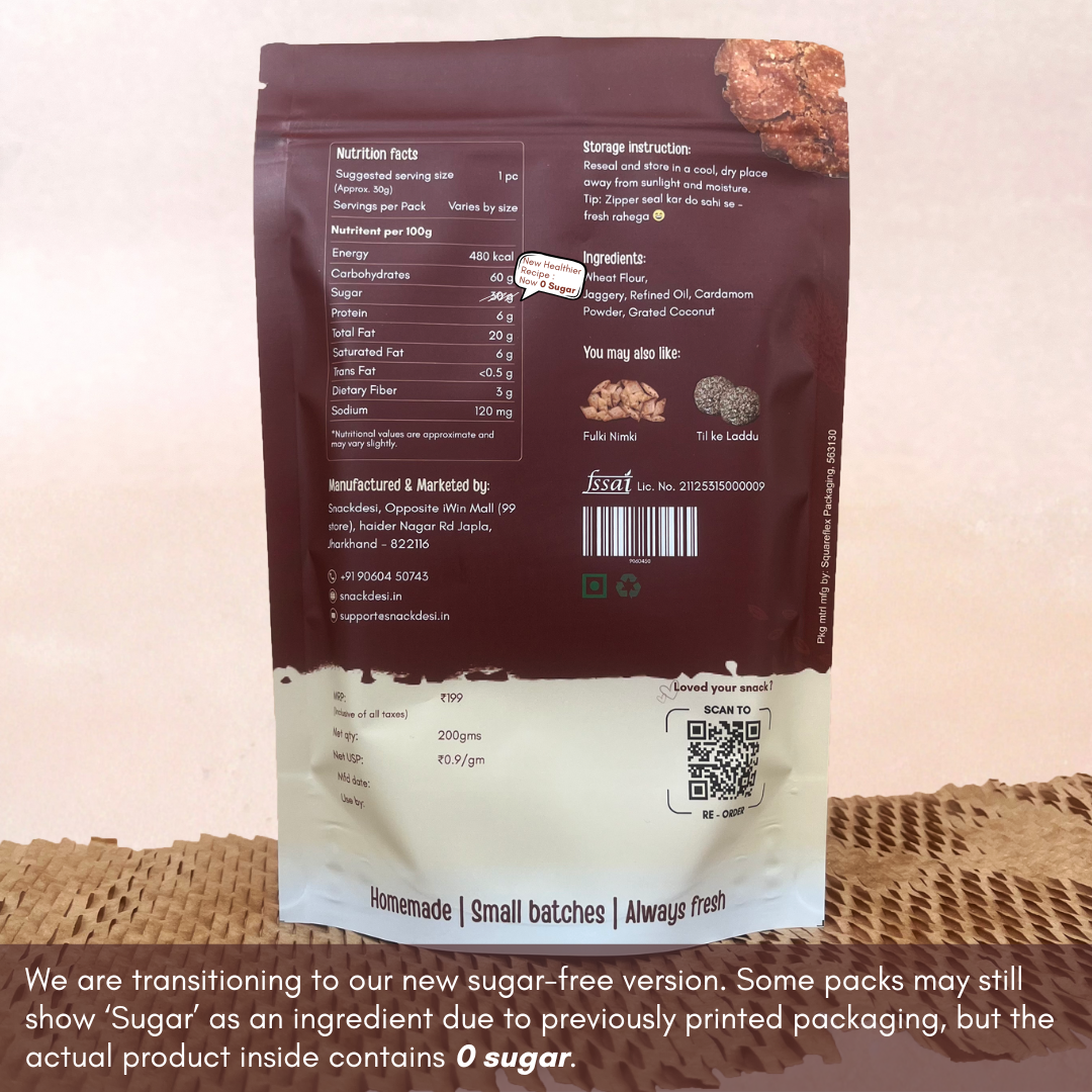 Jaggery Thekua – Wheat-Based, Sweetened with Jaggery