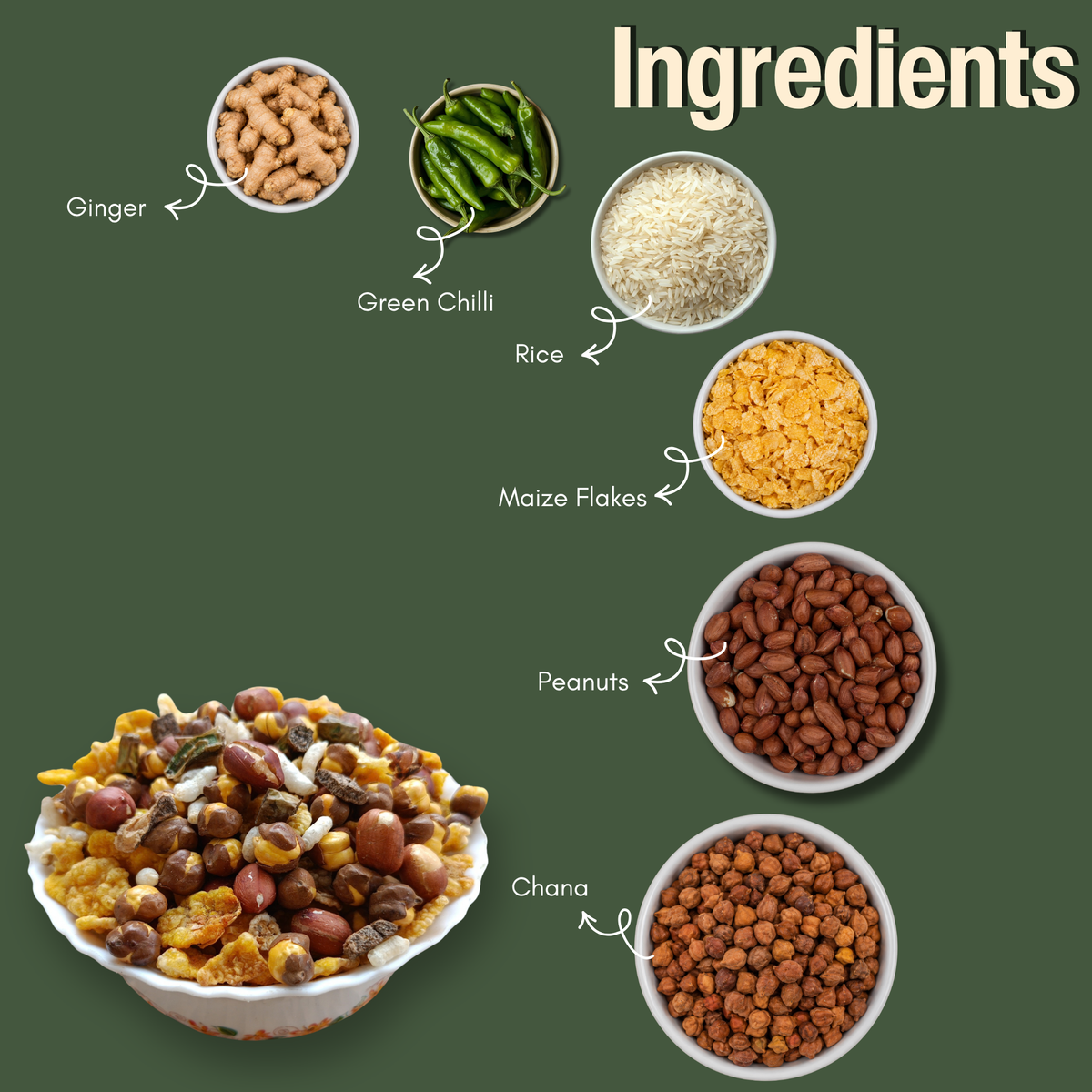 Roasted Bhuja - Loaded with Chana & Peanuts, Authentic Homemade Taste