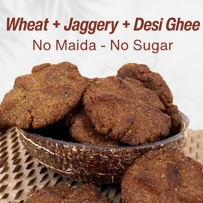 Desi Ghee Thekua – Wheat-Based, Sweetened with Jaggery, Authentic Homemade Taste