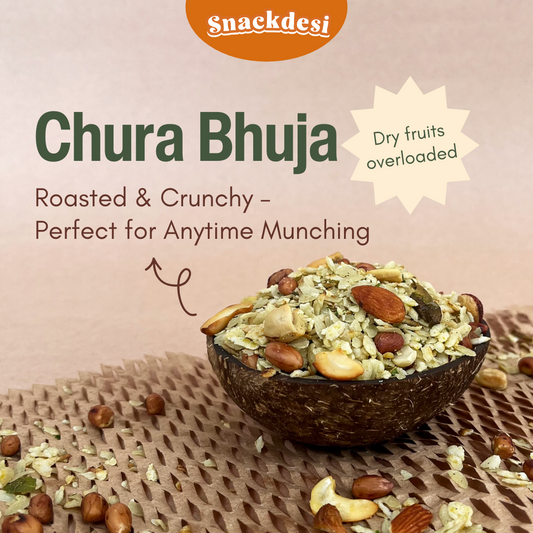 Snackdesi Roasted Chura Bhuja – Dry Fruits Overloaded (Healthy Snack)