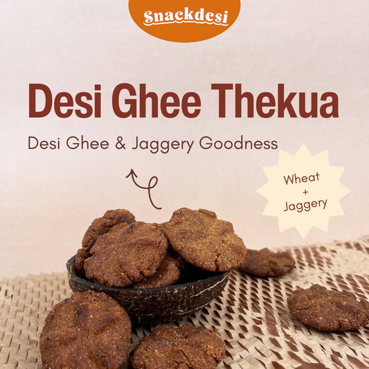 Snackdesi Desi Ghee Thekua – Wheat-Based, Sweetened with Jaggery