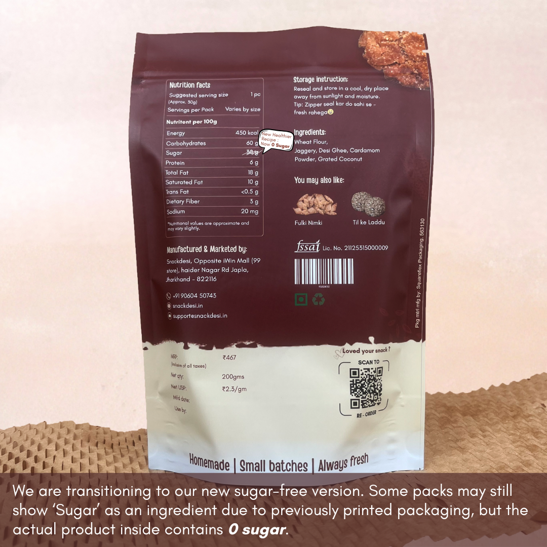 Desi Ghee Thekua – Wheat-Based, Sweetened with Jaggery